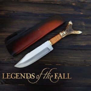 Legends of the Fall Replica Knife: Stainless Steel Blade, Antler Handle, Leather Sheath
