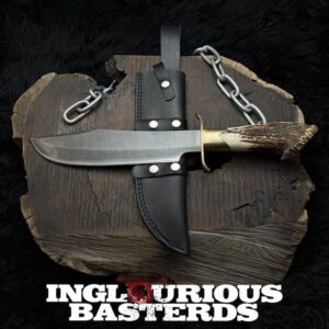 Handmade Inglourious Basterds (Aged) Replica Bowie Knife: D2 Steel, Antler Handle