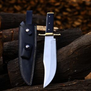 Vintage Bowie Knife: Custom Handmade D2 Steel Smithsonian Replica Antique Bowie | Hunting Knives with Buffalo Horn Handle