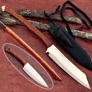 26" Custom Handmade Carbon Steel Blade Long Handed Machete Sword |