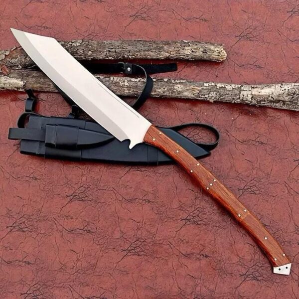 26" Custom Handmade Carbon Steel Blade Long Handed Machete Sword | - Image 4