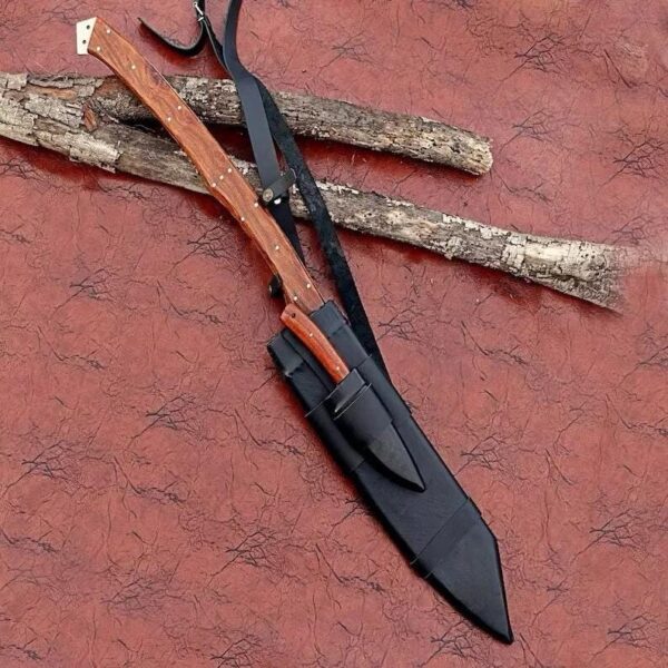 26" Custom Handmade Carbon Steel Blade Long Handed Machete Sword | - Image 3