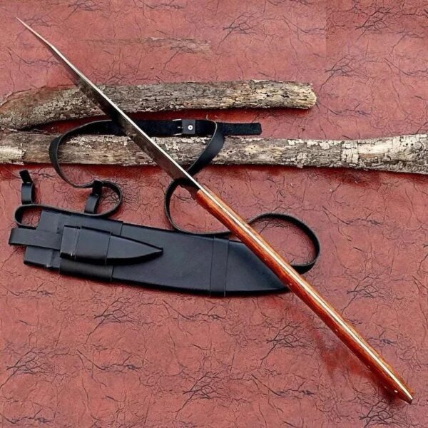 26" Custom Handmade Carbon Steel Blade Long Handed Machete Sword | - Image 5