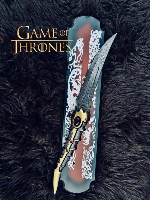 Custom Dagger Replica of Game of Thrones Knife of Arya Stark Valyrian Steel Dagger of GOT Collectible Sword Prop Cosplay Weapon Gift for him